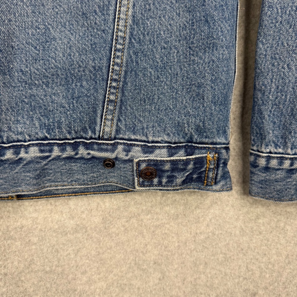 Levis Jacket Mens Small Blue Denim Sherpa Lined Trucker Type III Snap Button - Picture 10 of 16